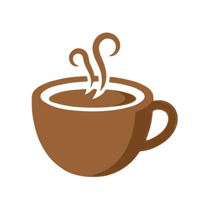 Nur die Kaffeetasse, groß und mittig in einem runden Avatar