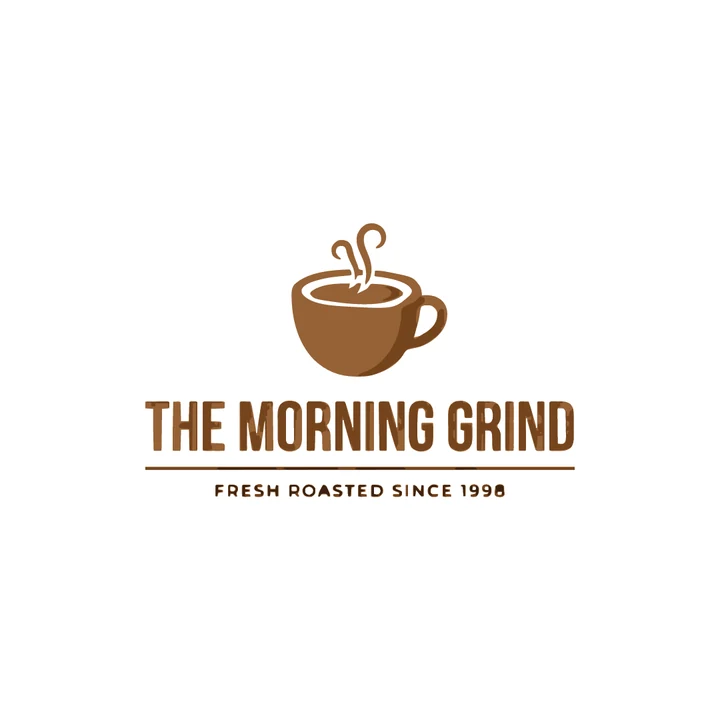 Ein quadratischer Beitrag mit 1080 mal 1080: das Kaffee-Logo in der Mitte eines einfarbig weißen Quadrats