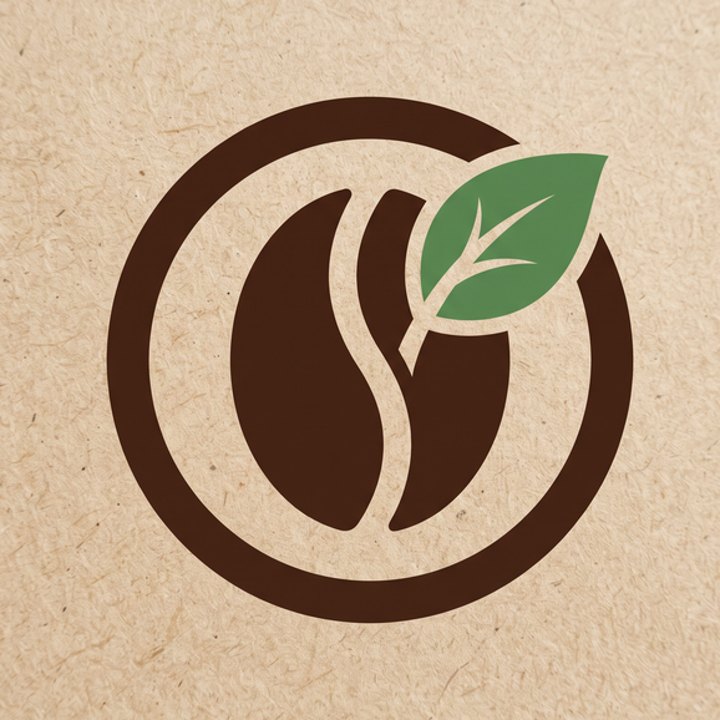 An AI-generated coffee logo on textured paper
