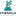 16-px-Render des gesamten Kolben-Logos, vergrößert: kleinerer Kolben oben und ein Balken aus grauen Pixeln darunter