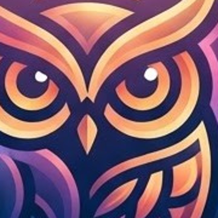 Eulen-Emblem wie hochgeladen, 4-fach vergrößert