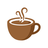 Der Avatar mit der Kaffeetasse bei 48 Pixeln, vergrößert dargestellt: klar eine dampfende Tasse