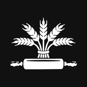 Weizengarben-Logo, weiße Version auf Schwarz