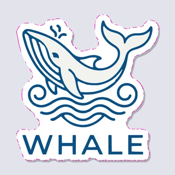 Whale logo as a die-cut sticker with a smooth outline