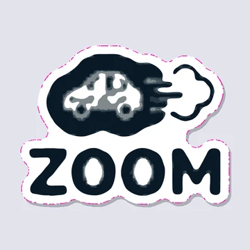 Blurry car photo as a sticker with a lumpy outline